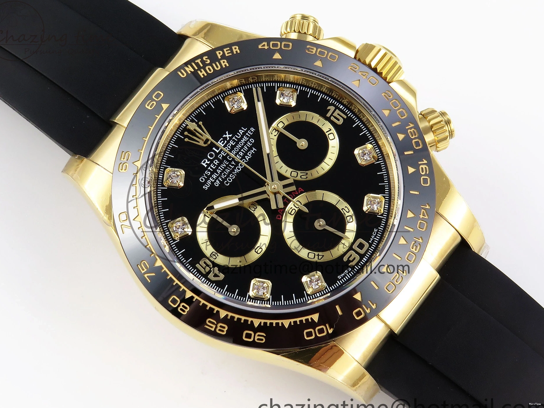 MiroTime 0308 StreetReady DAYTONA 116518 APSF 1:1 BEST EDITION BLACK DIAMONDS DIAL ON OYSTERFLEX RUBBER STRAP SH 1780